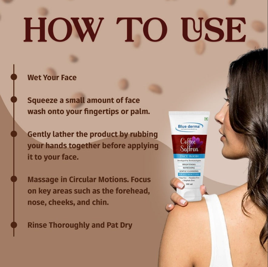Blue Derma Coffee & Saffron Face Wash - 100 ml